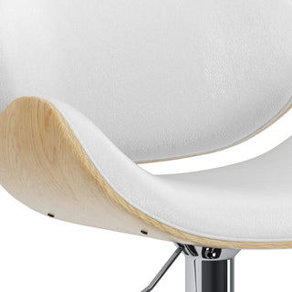 Sunvega Bentwood Adjustable Swivel Bar Stool with Padded Seat and Back