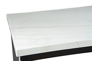 Sunvega Ebony Hardwood Dining Bench with Black Polyurethane Upholstery
