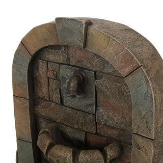 Sunvega Outdoor Weather Resistant Roman Waterfall Fountain in Stone Gray