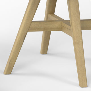Sunvega Outdoor Dining Chairs with Acacia Wood Legs and Taupe Plastic Seat Set of 2
