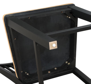 Sunvega Solid Asian Hardwood Counter Stool Set of 2 with Ebony Finish