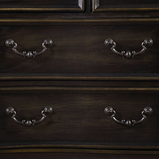 Sunvega Dark Brown Dresser with Antique Finish and Seven French Dovetail Drawers