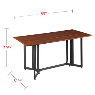 Sunvega Modern Driness Drop Leaf Table with Dark Tobacco Finish for Small Spaces